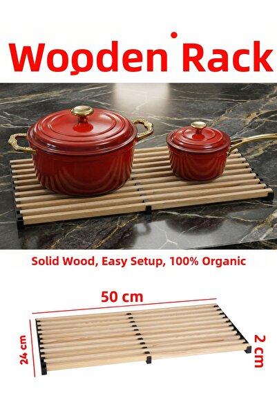 n-wood Nihale Solid Wood Pot Tea Pot Base 50X24 cm Large Size
