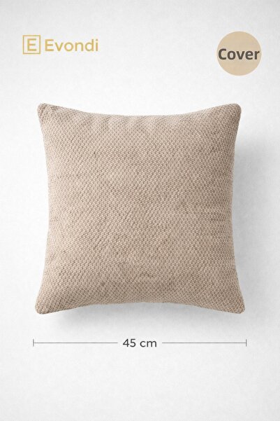 Evondi Ecru Throw Pillow Cover 45X45 – Textured Washable Fabric, Modern Decor...