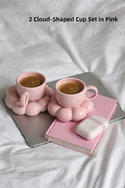 ARVALE 2 Sets (4 Pieces) Bulut Model Coffee Cups 90 ml | Turkish Coffee Cup