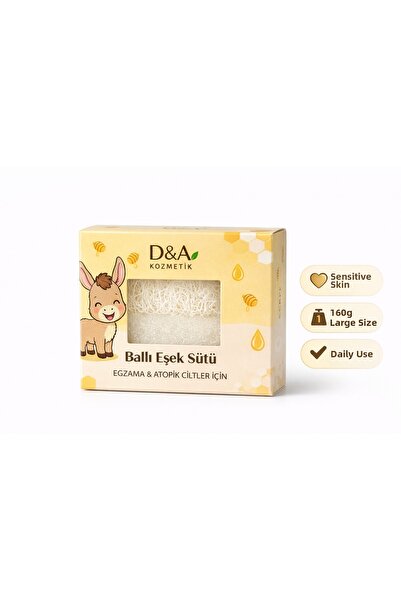 D&A Cosmetic Honey Donkey Milk Pumpkin Fiber Soap 160 g – for Sensitive and A...