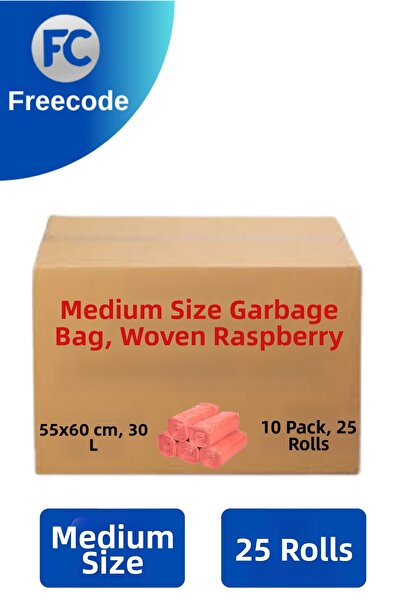 Freecode Drawstring Medium Size Garbage Bag Strawberry Scented 10 Pack 25 Rol...