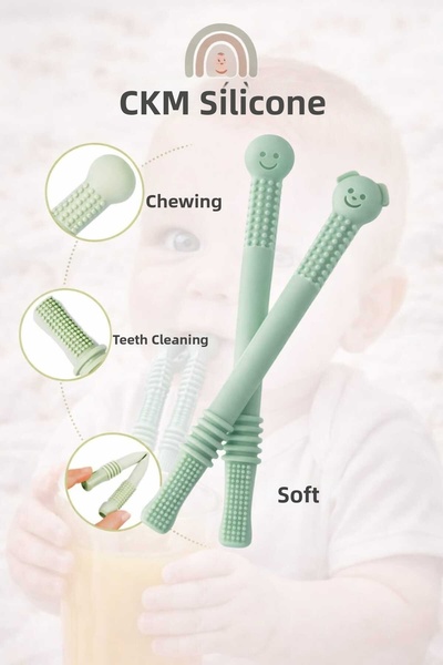 CKM silikon 2 قطعة من شفاطات السيليكون مع ميزة عضاضة الأسنان