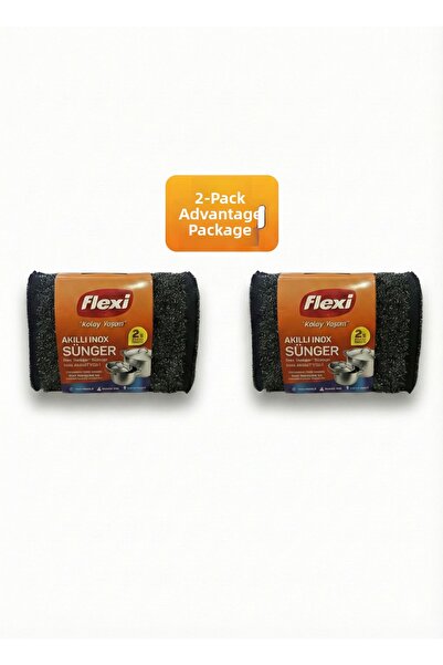 Flexi Smart Inox Sponge 2-pack Advantage Package - Αντιχαρακτικό σύρμα καθαρι...
