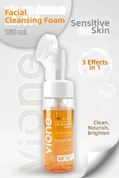 vione Collagen Facial Cleansing Foam for Sensitive Skin, Brightening and Nour...