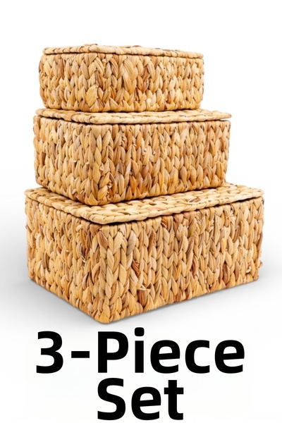 ADA Ahşap oyma ve çerçevecilik Wicker 3-Piece Basket Storage Organizer