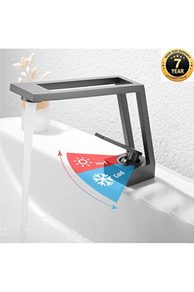 OEM صنبور حوض الحمام طراز جديد بتصميم حديث لون أنثراسايت مستورد مع ضمان 7 سنوات