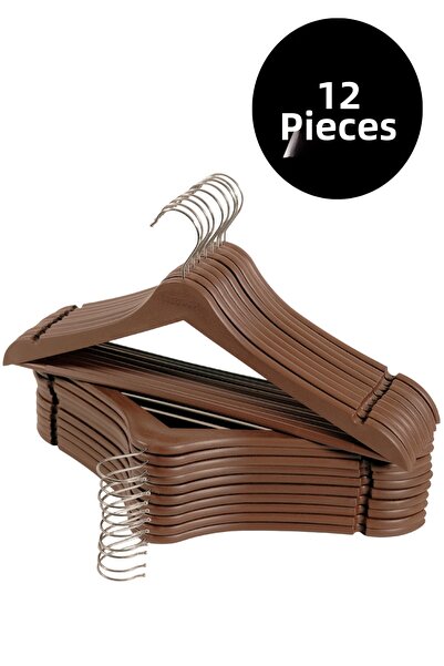 Empressco 12-Piece Wood-Look Plastic A-Quality Hanger Set, Stylish and Durable