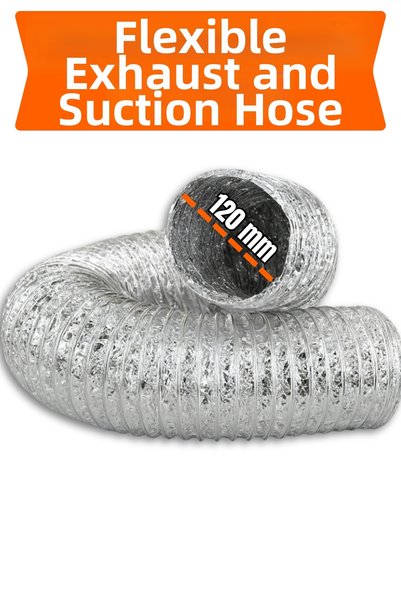 GİVY 2 Meter Wire-Connected Built-In Aspirator Pipe | |   Aluminum Hood Chimney Flexible Pipe and Foil Tape