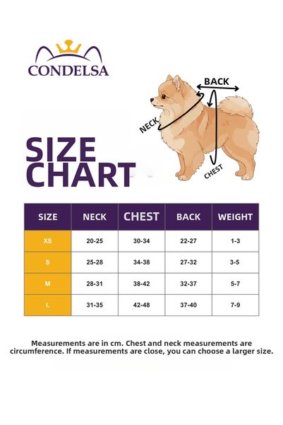CONDELSA Natural Cotton Teddy Dog Coat - with Leash Loop