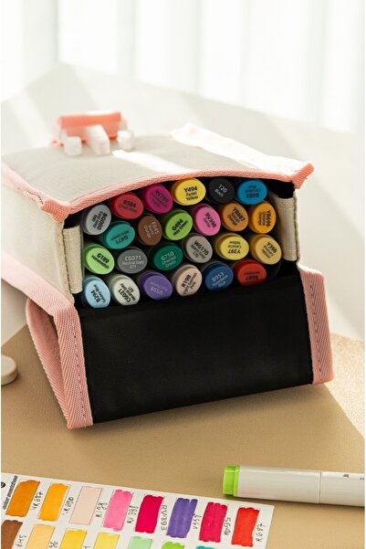 PAPERORA 24-Piece Double-Ended Alcohol-Based Marker Pen Set – Fine + Chisel