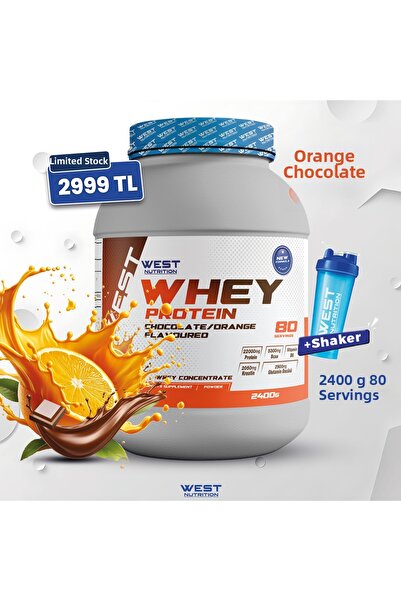 West Nutrition Whey Protein Powder 2400 Gr 80 Servings Chocolate & Orange Fla...