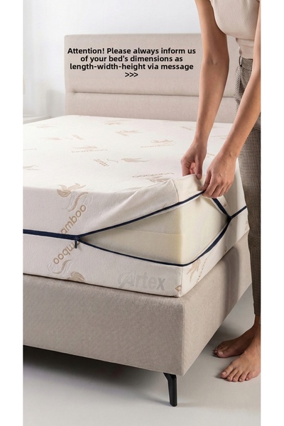 Artex Kılıf Bamboo 120X200 Mattress Cover Protector Cover with Zipper Quilted...