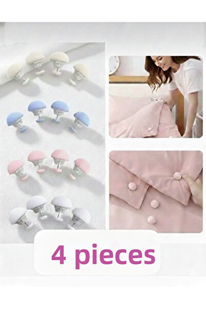 Pink Cat Kitchen 4Pcs Bed Sheets Comforter Duvet Cover Clip Quilt Holder Quil...