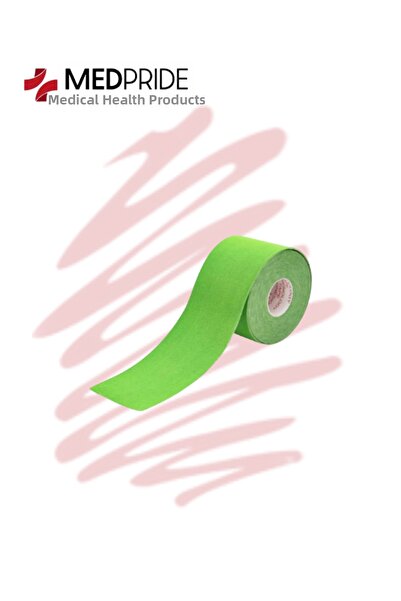 MedPride شريط رياضي كينيزيو أخضر - 5 متر × 5 سم