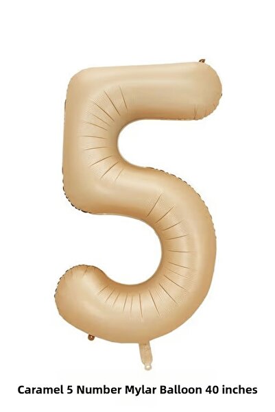 Bunloon 5 بالونات من رقائق الفويل بلون الكراميل مقاس 40 بوصة لتزيين حفلات أعي...