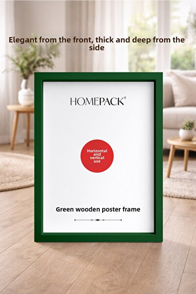 HOMEPACK Ramă groasă pentru poster 33x48 verde, Ramă goală, Ramă groasă VERDE...