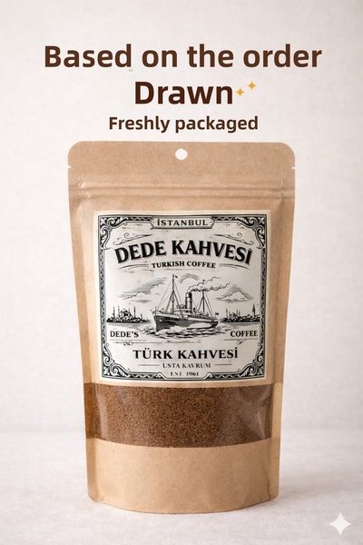 Dede Kahvesi Turkish Coffee Traditional Stone Mill Medium-Light Roasted Quali...