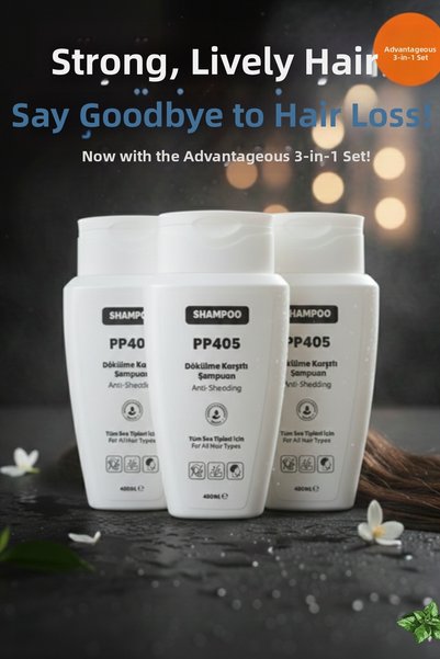pp405 Anti-Hair Loss Shampoo - Strengthening and Form-Enhancing Care, Advantageous Set of 3