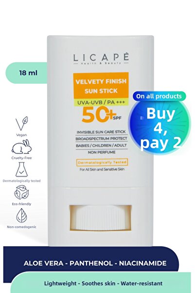Licape واقي شمسي عالي الحماية مقاوم للماء بعامل 50 - مناسب لجميع الأعمار 18 مل