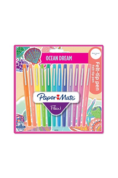 Paper-Mate Papermate flair fiber tip pen set 12 colors ocean dream