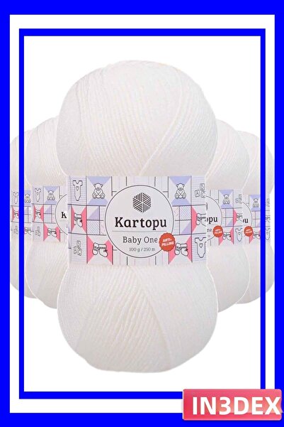İN3DEX Non-Pilling Hand Knitting Yarn Snow White 5-Pack