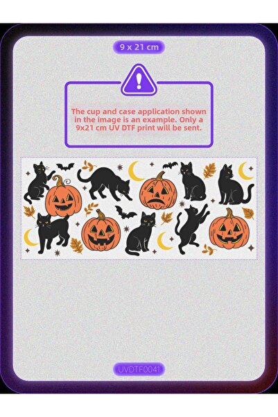 DYENOTE طباعة نقل حراري على الأكواب بتقنية UV DTF - قطة القرع - ملصق مقاوم لل...