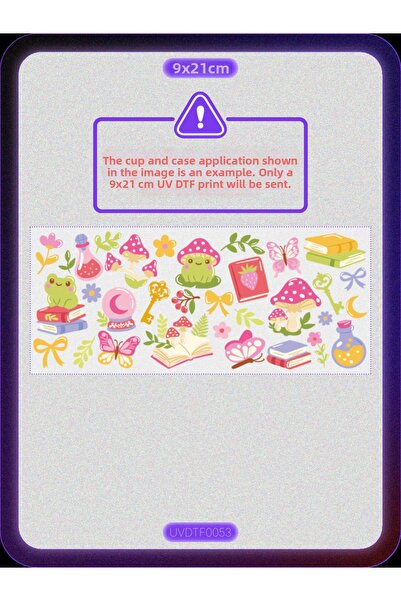 DYENOTE طباعة نقل الصور بالأشعة فوق البنفسجية DTF على الأكواب - كتاب فطر - مل...