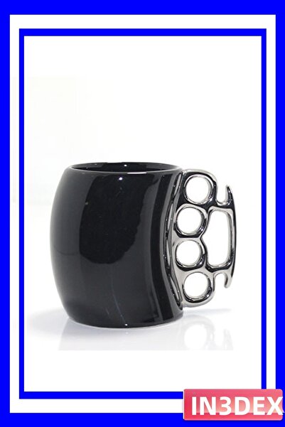 İN3DEX Black Porcelain Mug with Ergonomic Design