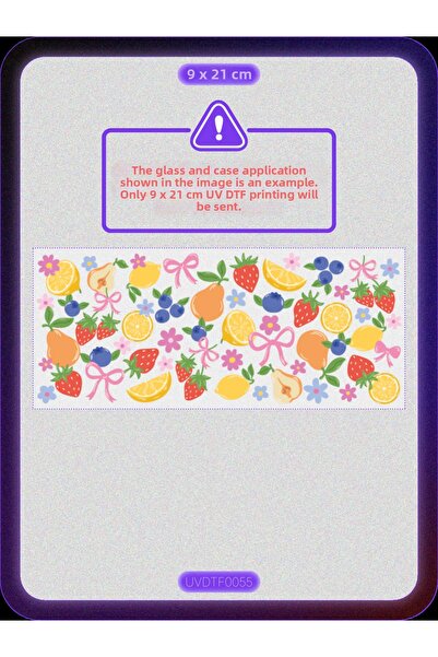 DYENOTE طباعة نقل حراري على الأكواب بتقنية UV DTF - فواكه - ملصق مقاوم للماء ...