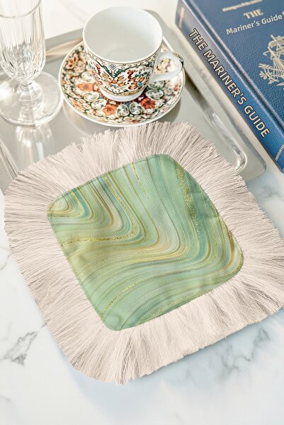 Evimde Bambaşka Mermer Meraklıları Șervețel de prezentare cu franjuri - Șerve...