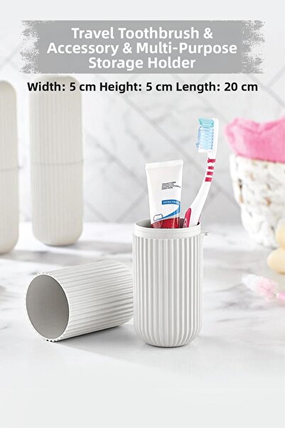 Hangora White Travel Type Toothbrush & Accessory Box & Multi-Purpose Storage ...