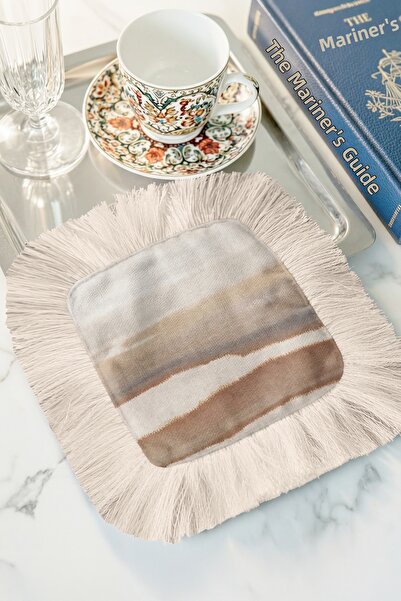 Evimde Bambaşka Șervețel de prezentare cu franjuri în nuanțe naturale de lux ...