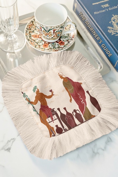 Evimde Bambaşka Αρχαία Ελληνική Τέχνη Χαρτοπετσέτα Παρουσίασης με Κρόσσια - Κ...