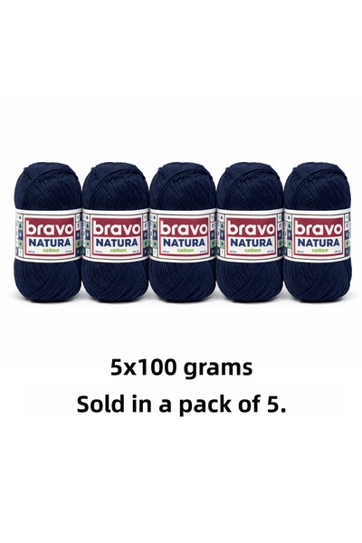 Bravo Natura Cotton Navy Blue 201 Cotton Yarn 100Gr 200Mt