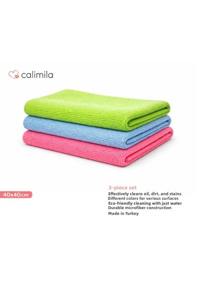 Calimila قطعة قماش تنظيف من الألياف الدقيقة 3 قطع 40x40 سم