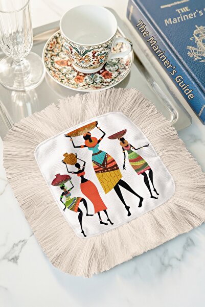 Evimde Bambaşka Șervețel de prezentare cu franjuri, inspirat de Africa - Șerv...