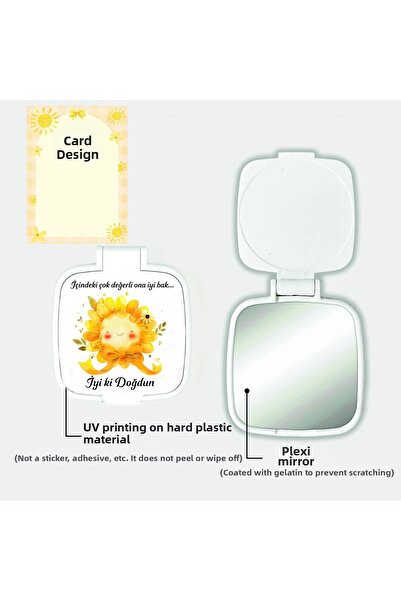 ege ajans tasarım 10 Pcs (with Card and Gelatin) Solar Concept Gift Mirror