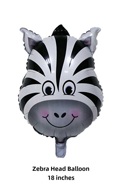 Bunloon Zebra Head Foil Balloon 18 Inch Safari Birthday Decoration
