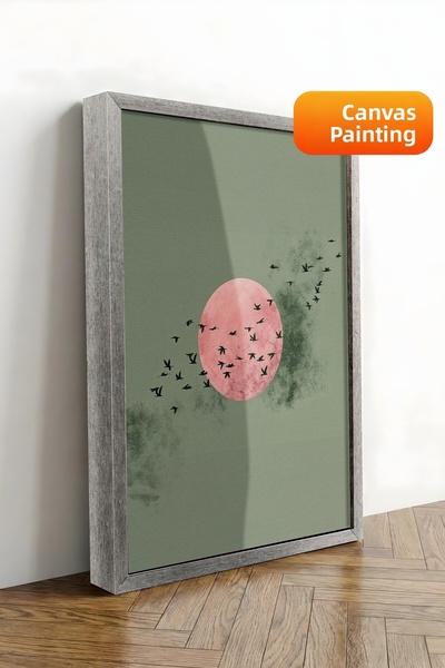 Postifull Pictură murală, Tablou pe pânză cu ramă argintie de lux, Seria Ritu...