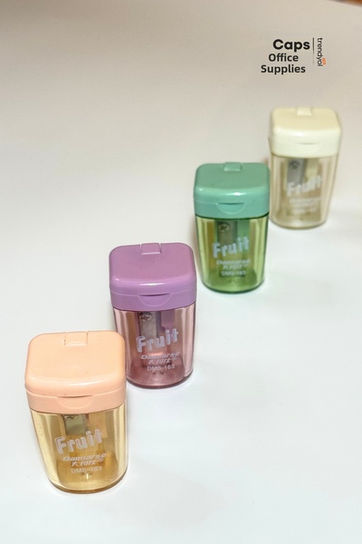 caps office 1 Piece Pastel Colored Pencil Sharpener |   With Lid, with Contai...