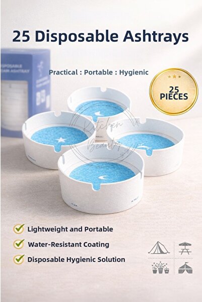 Amentes 25 τεμάχια τασάκια μιας χρήσης, χωρίς άρωμα, φορητά, πρακτικά τζελ τα...