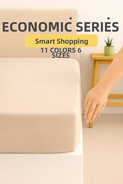 SHome Combed Cotton Elastic Sheet – Economic Series |   9 Colors, 6 Size Options
