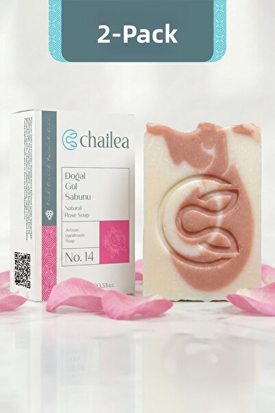 Chailea صابون الورد الطبيعي المصنوع يدويًا - مرطب برائحة الزهور، مجموعة من قط...