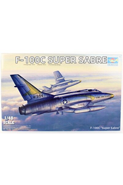 Generic Brand 02838 1/48 Scale, F-100C Super Sabre Fighter Aircraft Plastic M...