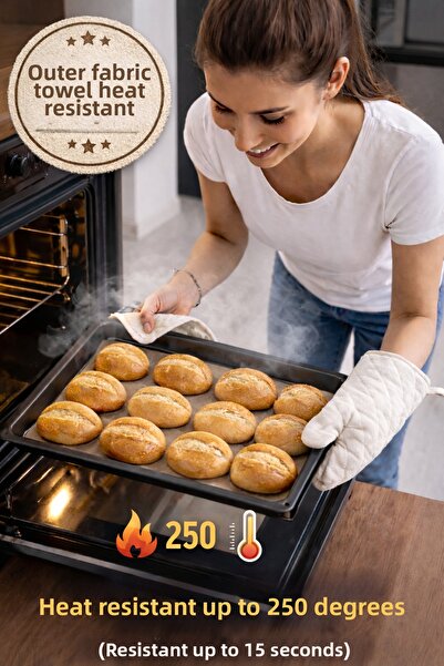 ÇIQRIK HOME Outer Fabric Towel Glove Holder Set Heat Resistant Kitchen Cookin...