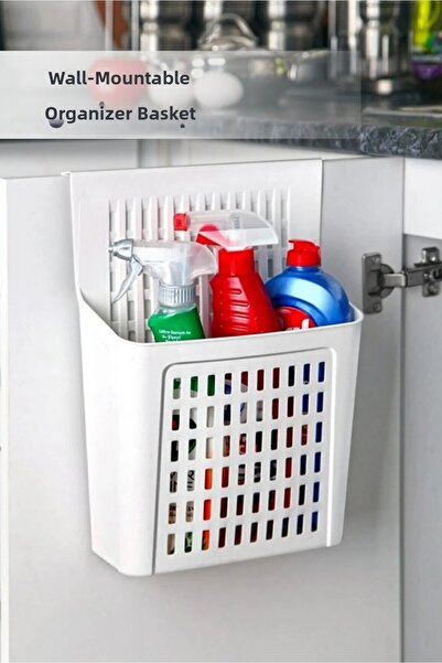 Orvila Hanging Organizer Basket on Cabinet Door