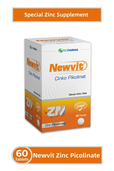 Newvit زنك بيكولينات 15 ملغ 60 قرص |   شكل البيكولينات المناسب للامتصاص العالي