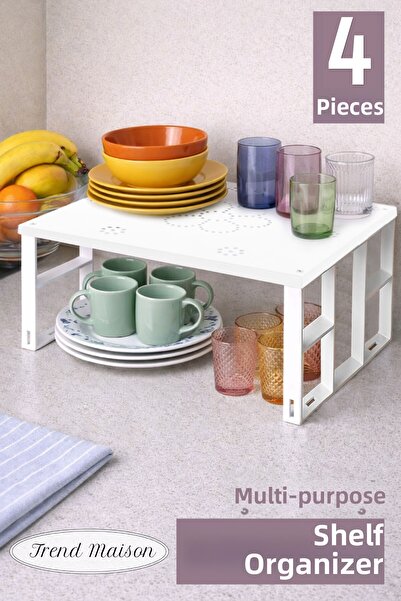 Trend Maison 4 bucăți Organizator multifuncțional din metal pentru rafturi de...