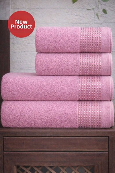 Mela Home Meltem 4-Piece Bath Towel Set - Hand and Face Towels - Dowry - Gift...