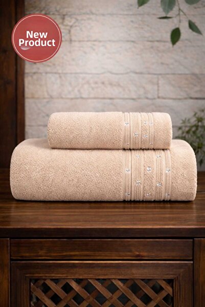 Mela Home İnci 2-Piece Bath Towel Set - Hand and Face Towels - Dowry - Gift 1...